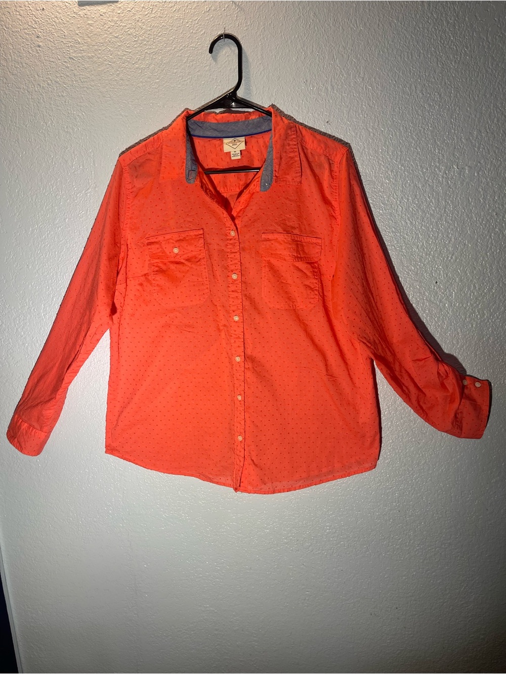 St. John's Bay Coral-Orange Button Front Shirt
